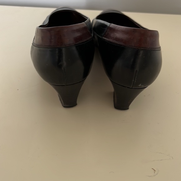 Vintage Lorbac Black/brown Block Heeled Pump, EU 38.5 US 8 - Picture 3 of 9